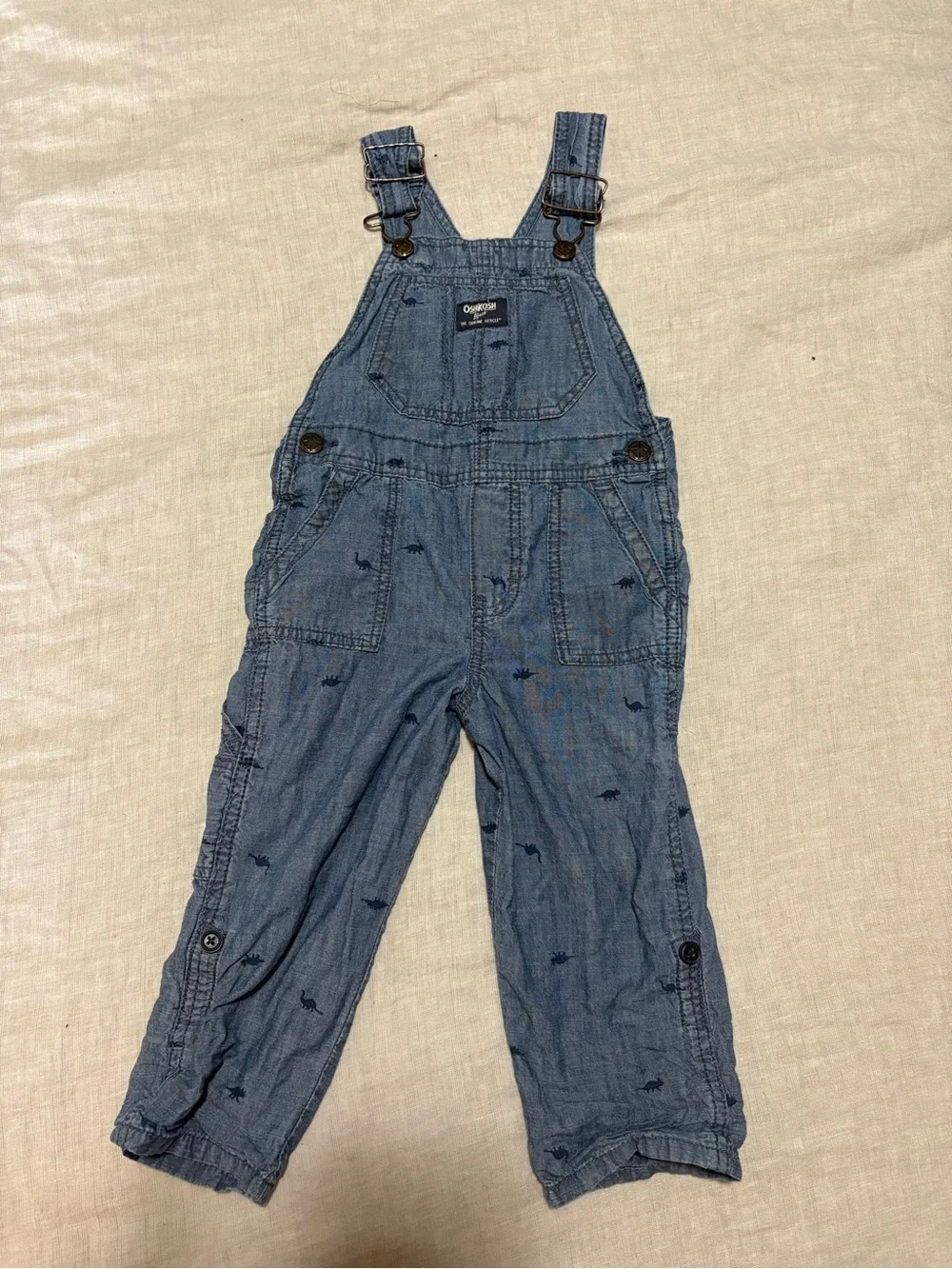 OshKosh B'gosh Light Blue Denim Embroidered Kids Overalls